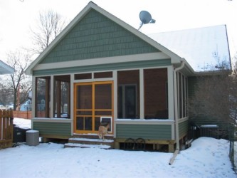 Roomy screened porch addition