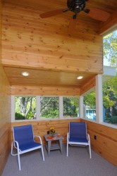 Porch with vaulted ceiling